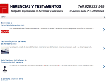 Tablet Screenshot of herenciasytestamentos.com